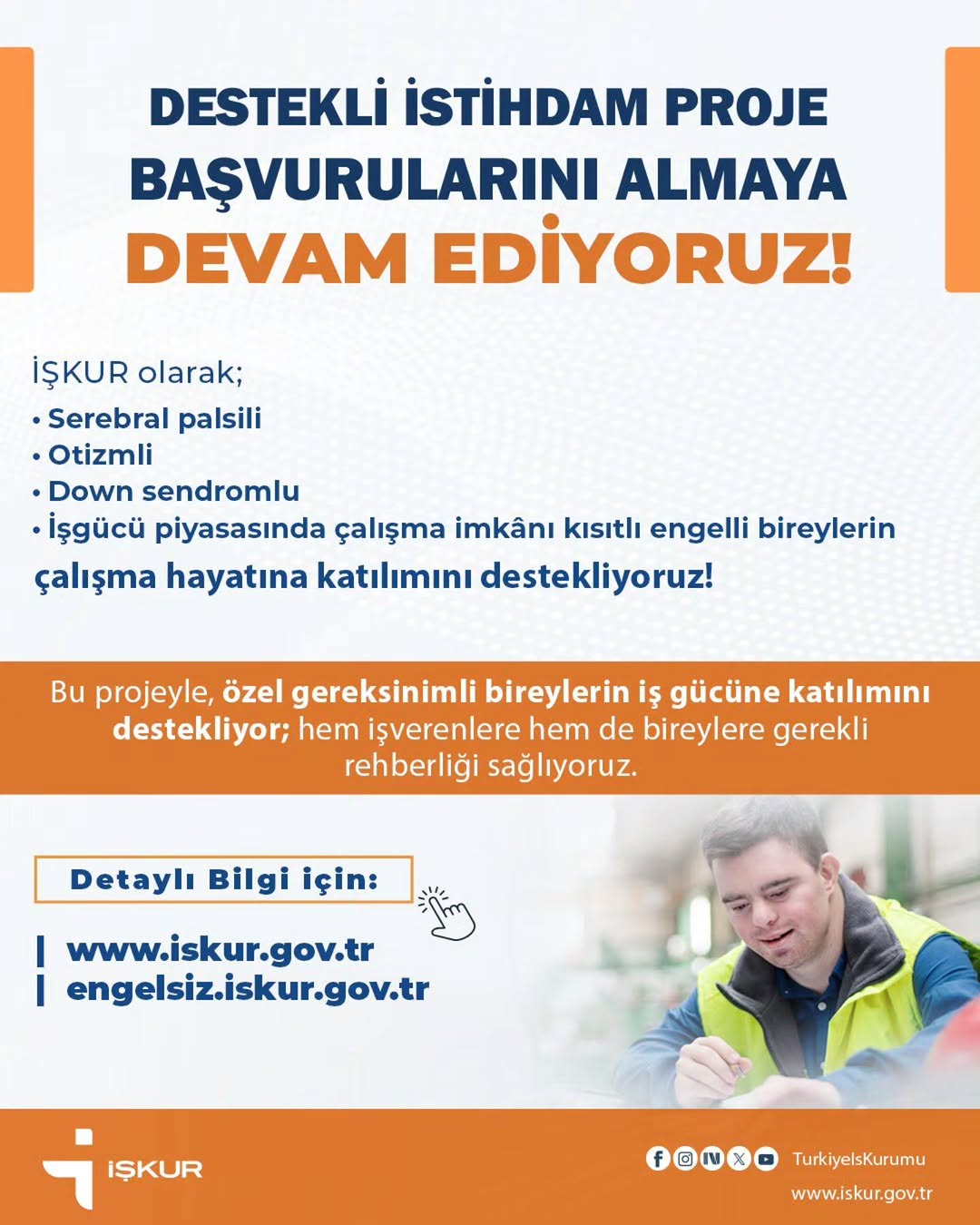 İŞKUR Engelli ve Eski Hükümlü Hibe Desteği Proje Başvuruları Devam Ediyor