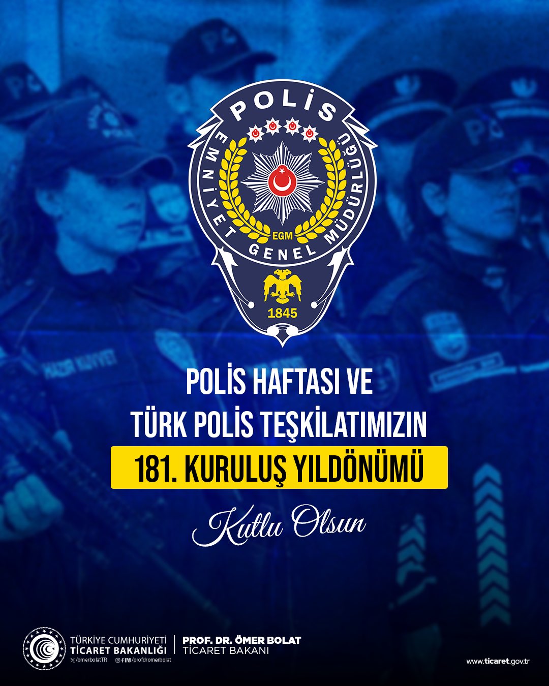 Türk Polisi 181. Yılını Kutladı