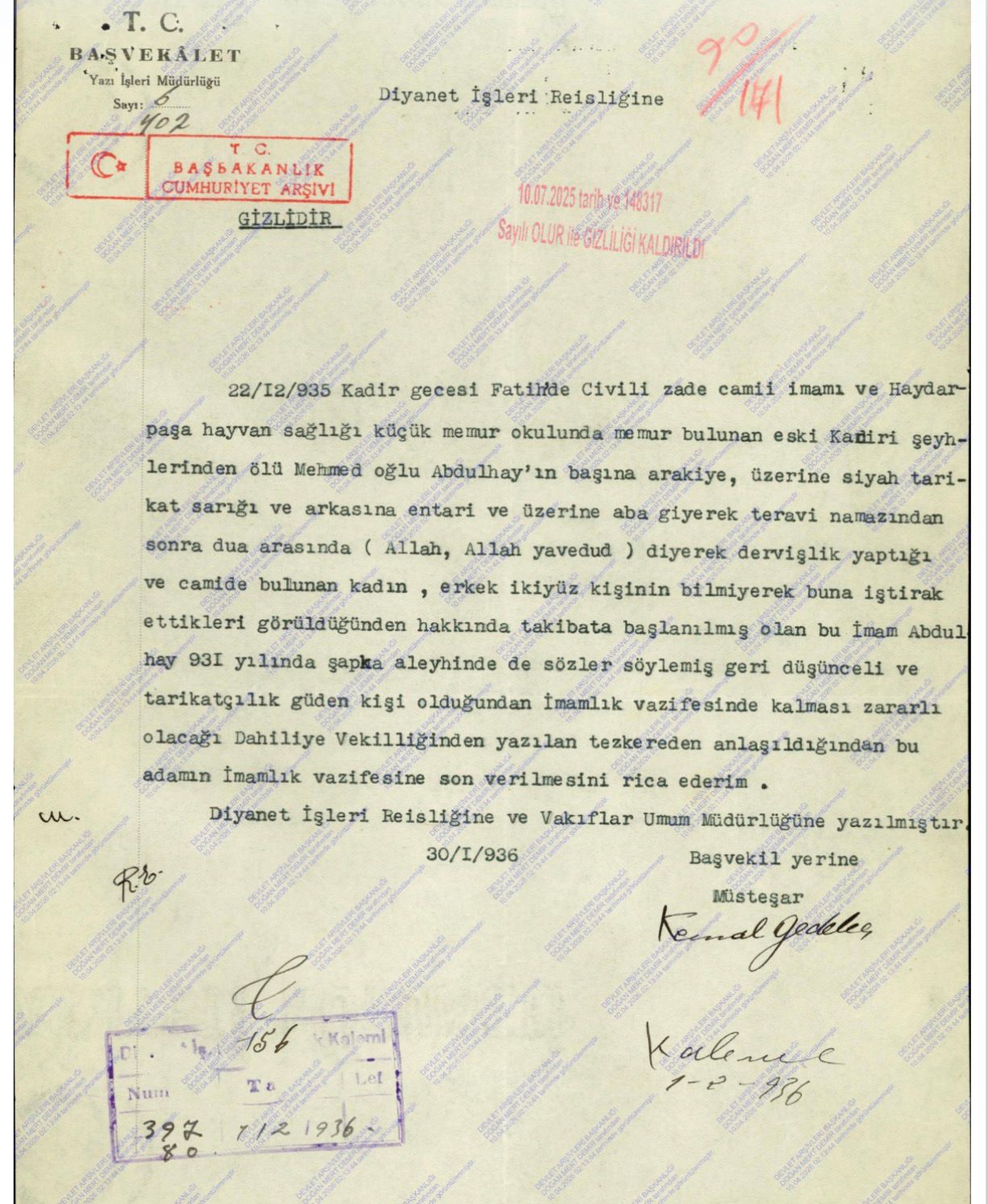 Abdulhay Efendi, Kadir gecesinde tevarih sonrası zikre başladı