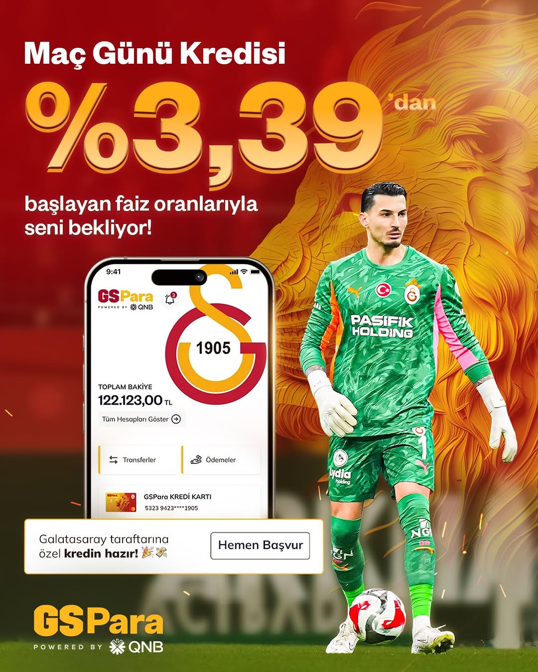 Galatasaray'ın %3,39 Faiz Oranlarıyla Maç Günü Kredisi Kampanyası