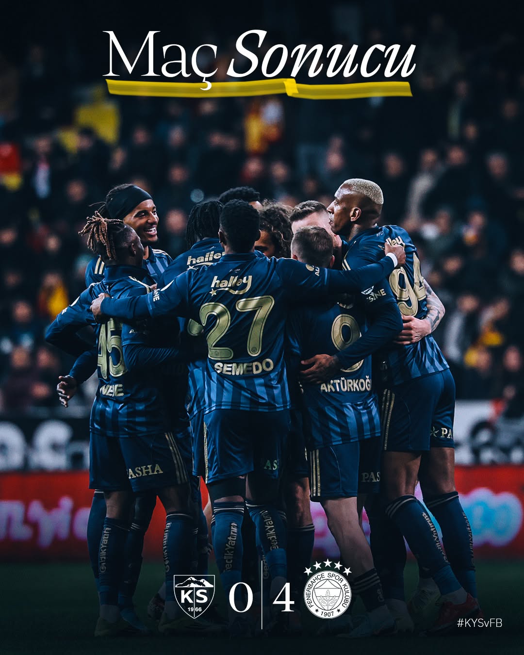 Fenerbahçe, Kayserispor'u Deplasmanda 4-0 Mağlup Ederek 3 Puanı Kazandı