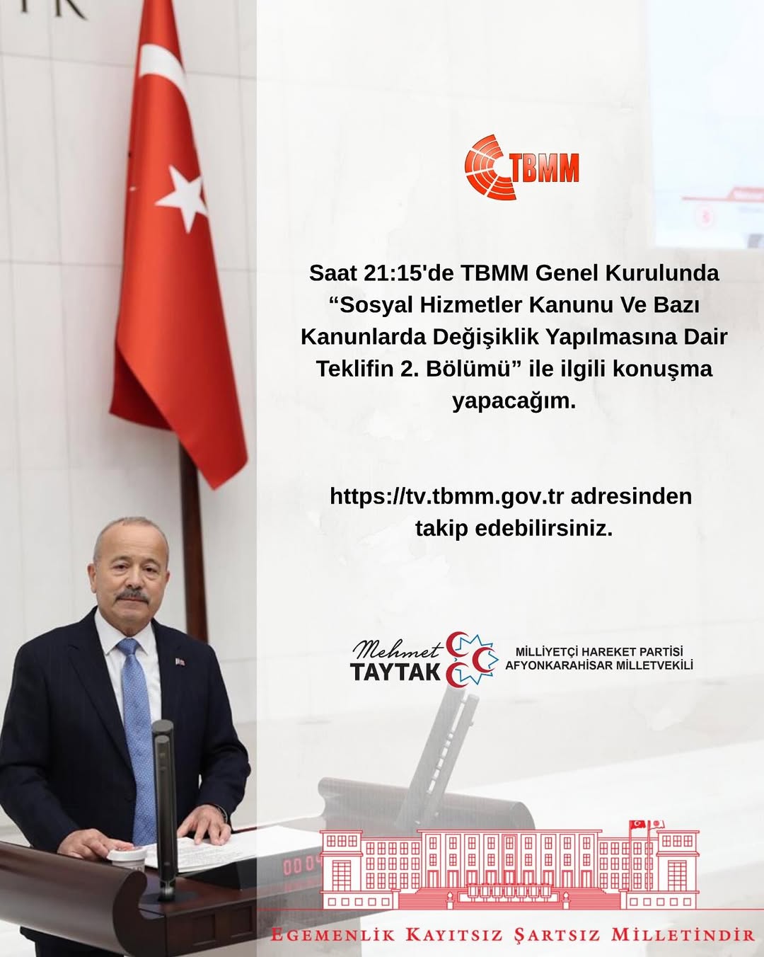 TBMM Genel Kurulunda yapılacak konuşma ne zaman ve hangi konuda olacak?
