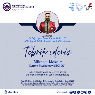 Akademik Başarı: Bilimsel Makale (Current Psychology)