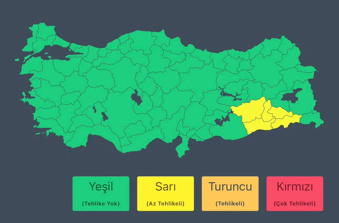 Meteoroloji Genel Müdürlüğü'nden Alınan Son Bilgilere Göre Hava Durumu Uyarısı
