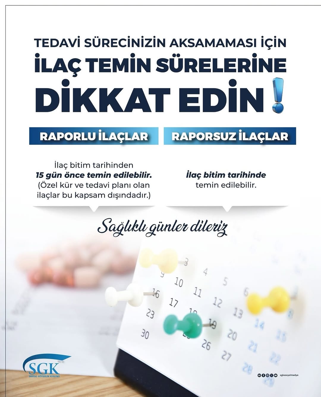 Afyonkarahisar Sgk İl Müdürlüğü'nden Tedavi Sürecinde İlaç Temin Süreleri Uyarısı