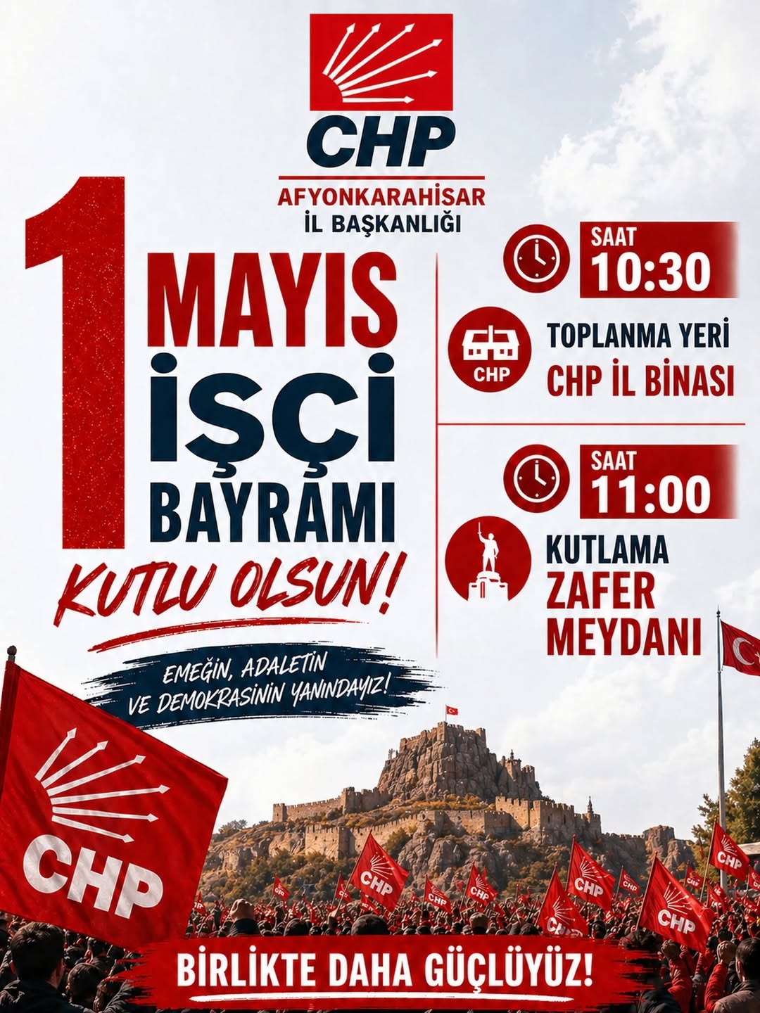 Afyonkarahisar CHP İl Kadın Kolları: 1 Mayıs'ta Emeğin, Adaletin ve Dayanışmanın Sesi Olmak İçin Buluşuyoruz