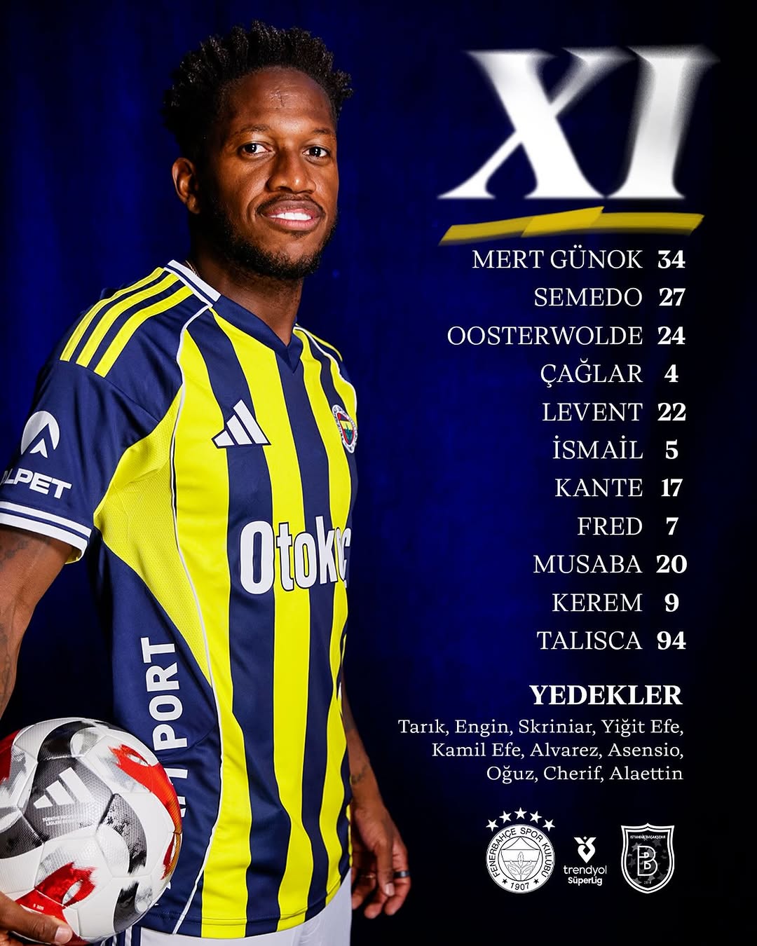 Fenerbahçe'nin Başakşehir Maçı İlk 11'i Belli Oldu