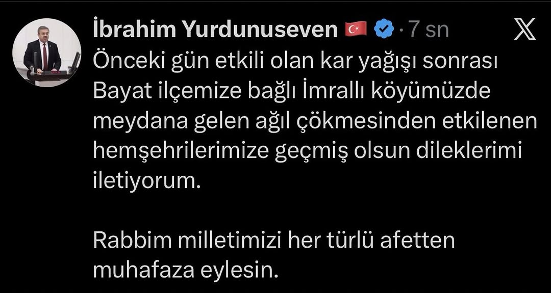 Bayat İlçesinde Kar Yağışı Sonrası İmrallı Köyünde Ağıl Çöktü