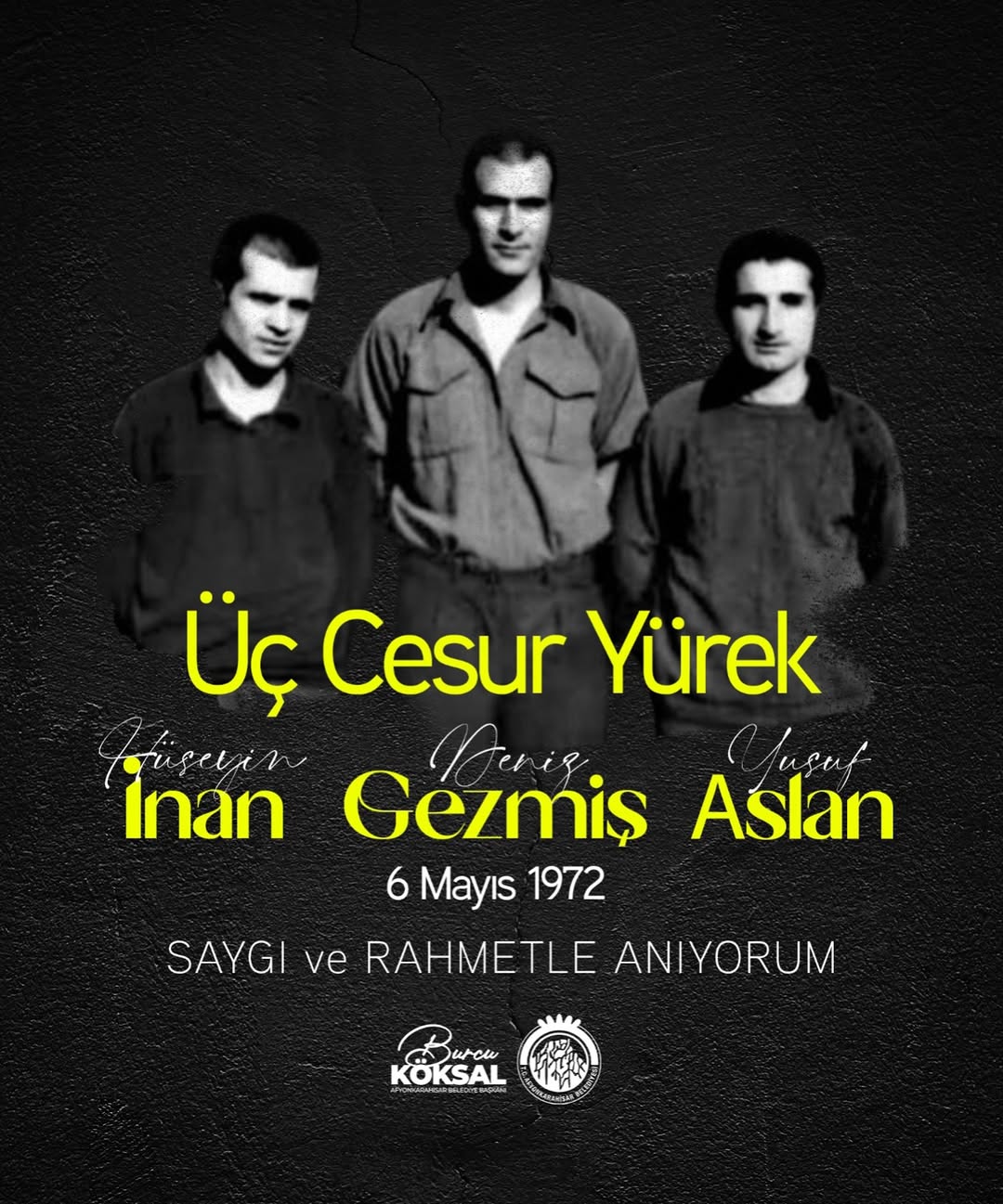 Bağımsızlık, eşitlik ve özgürlük idealleri uğruna mücadele eden Deniz Gezmiş, Yusuf Aslan ve Hüseyin...