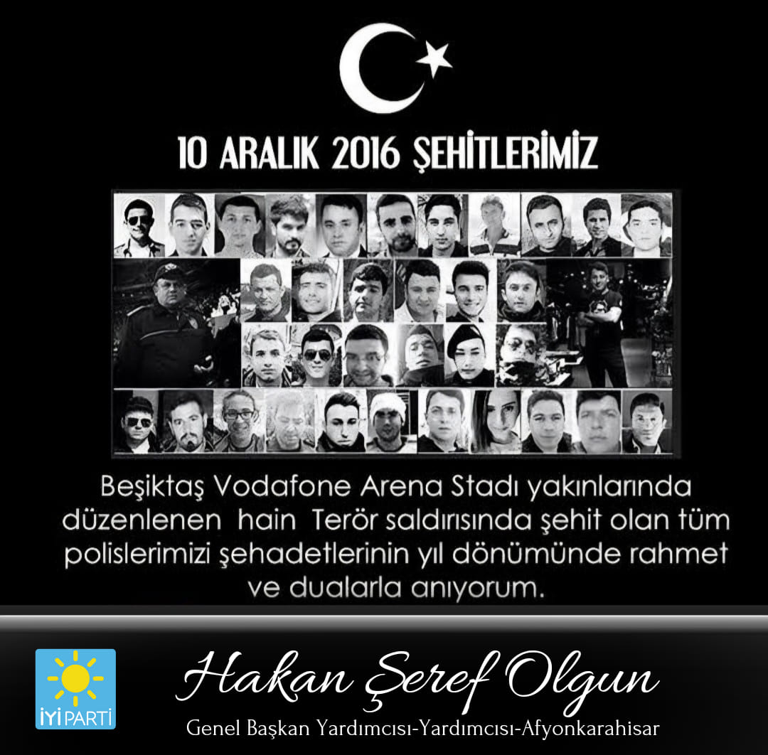 10 Aralık 2016 Beşiktaş Saldırısında Kaybettiğimiz Şehitler Anılıyor