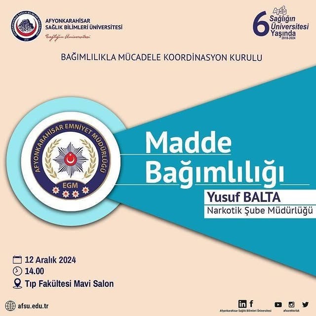 Afyonkarahisar'da Madde Bağımlılığı Eğitimi Gerçekleştirildi