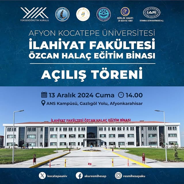 Afyon Kocatepe Üniversitesi'nde İlahiyat Fakültesi Eğitim Binası Açıldı