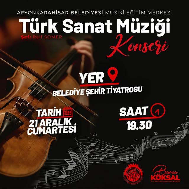 Afyonkarahisar'da Türk Sanat Müziği Rüzgarı Esecek