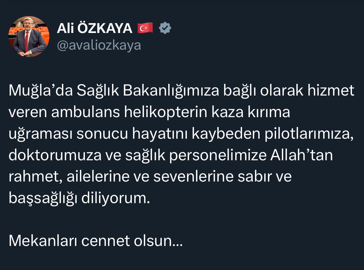 Muğla'da Ambulans Helikopter Kazası: Üç Kahraman Hayatını Kaybetti