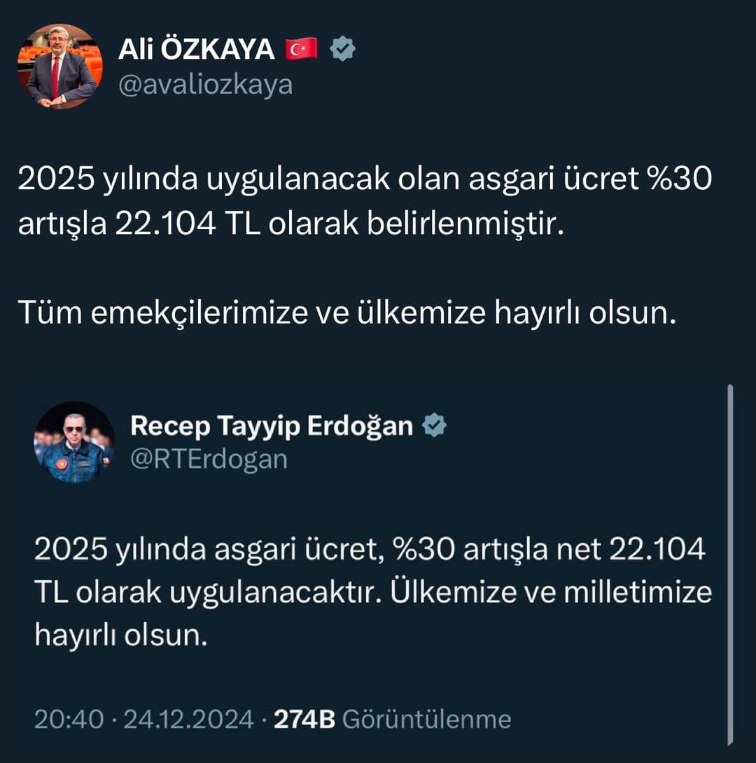 Asgari Ücret 2025'te 22.104 TL Oldu