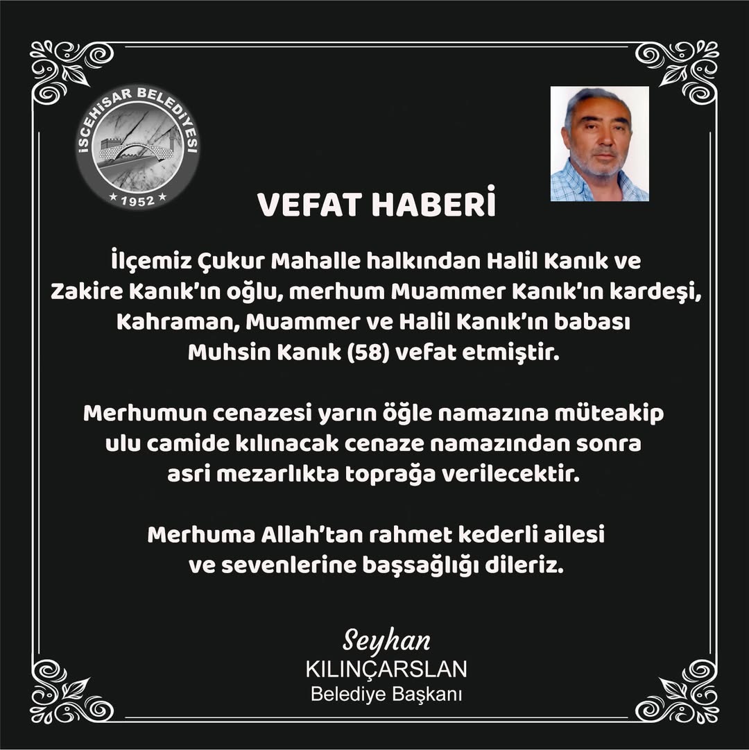 İscehisar'dan Acı Kaybımız