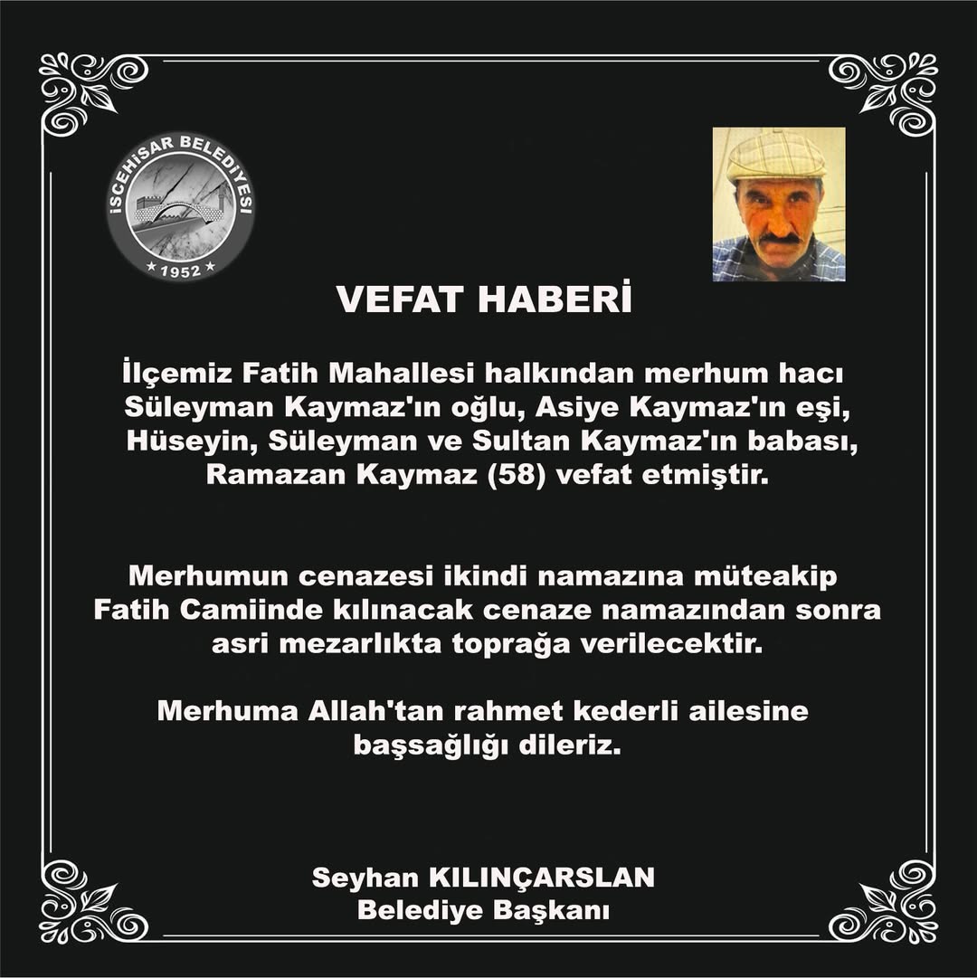 Fatih Mahallesi'nin Acı Kaybı: Ramazan Kaymaz Vefat Etti