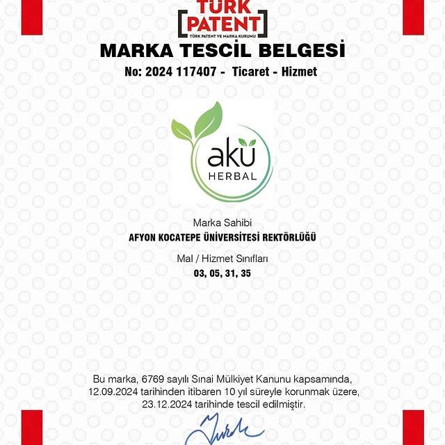 AKÜ, Herbal Markasını Kendi Adına Tescilledi