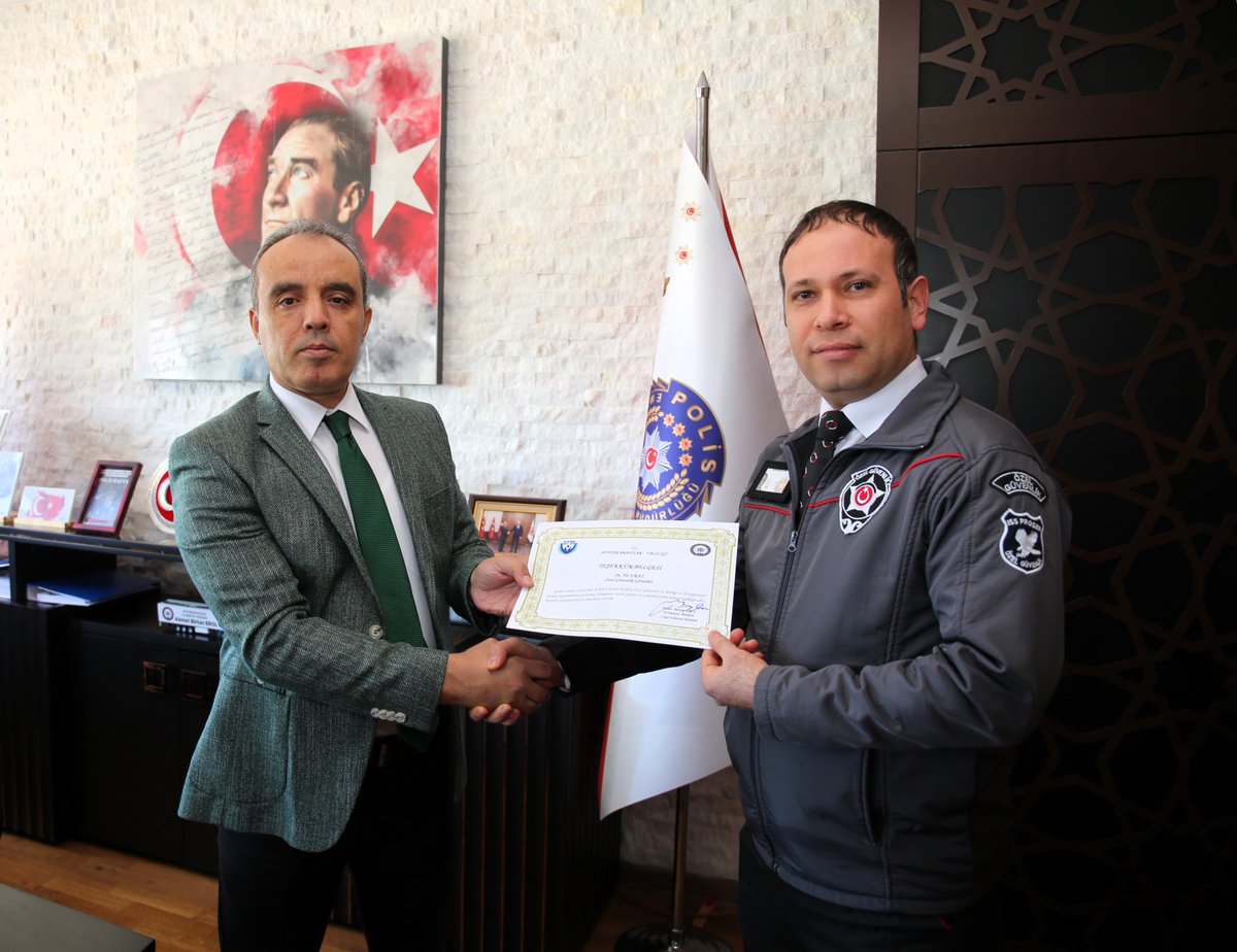 Afyonkarahisar'da Özel Güvenlik Görevlilerine Teşekkür Belgesi