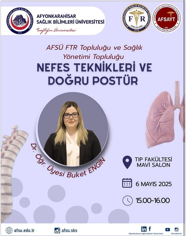 Afyonkarahisar Sağlık Bilimleri Üniversitesi, Nefes Teknikleri ve Doğru Postür Semineri Düzenledi