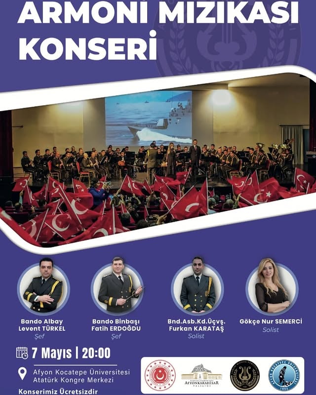 TSK Armoni Mızıkası, Afyon Kocatepe Üniversitesi'nde Muhteşem Konser Verecek