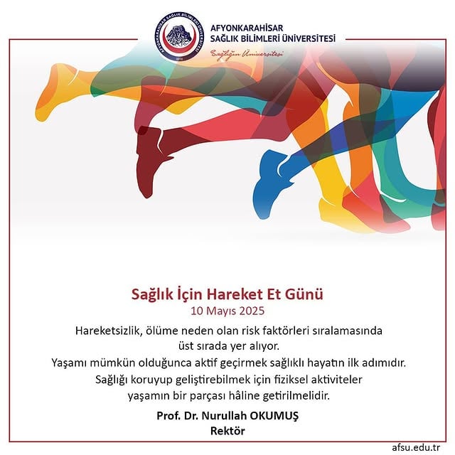 Sağlık İçin Hareket Et Günü'nde AFÜ Rektörü Okumuş'tan Önemli Mesaj