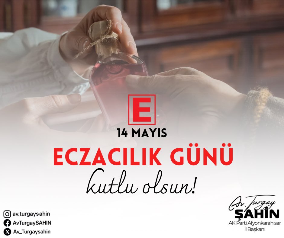 Ak Parti Afyonkarahisar Başkanı Eczacılara Özel Mesaj Yayımladı